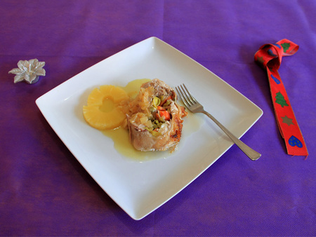 Receta para la comida de Navidad: pollo relleno de verduras y queso gouda sin lactosa