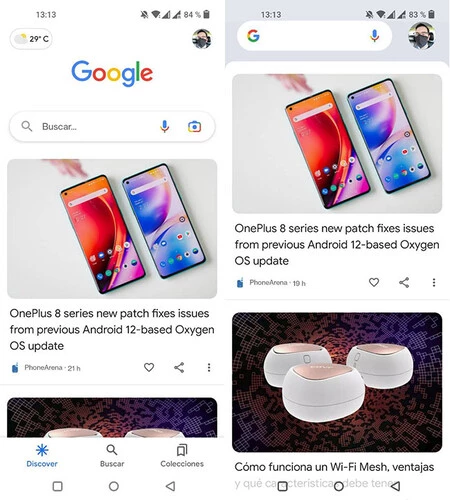 Google アプリまたはランチャーの統合にその日のビューの痕跡が残らない