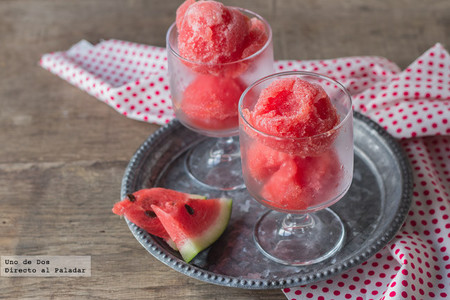 Sorbete de sandía. Receta
