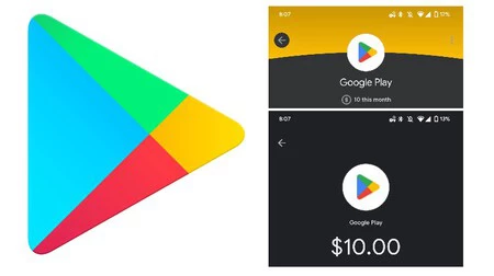 左側が現在の Google Play ロゴ、右側が新しい Google Play ロゴです。画像は9to5Googleより。