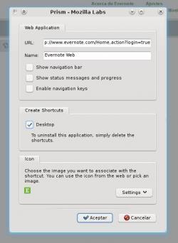 Convirtiendo Evernote Web en aplicación