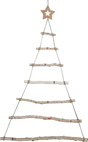 GWHOLE Escalera de Madera Árbol de Navidad 90 x 60cm para Colgar