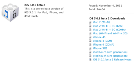 Apple envía iOS 5.0.1 beta 2 a los desarrolladores