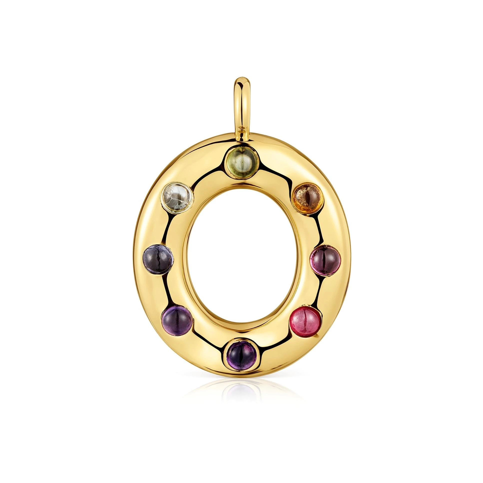 Colgante Sugar Party mediano bañado en oro 18 kt sobre plata y gemas

