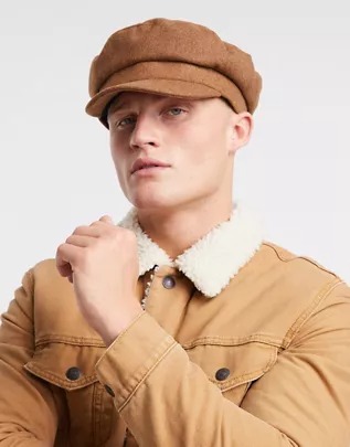 Gorra de estilo baker boy marinero de melton de ASOS DESIGN