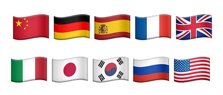 Los diez emojis de banderas originales, los que seleccionó KDDI en 1990
