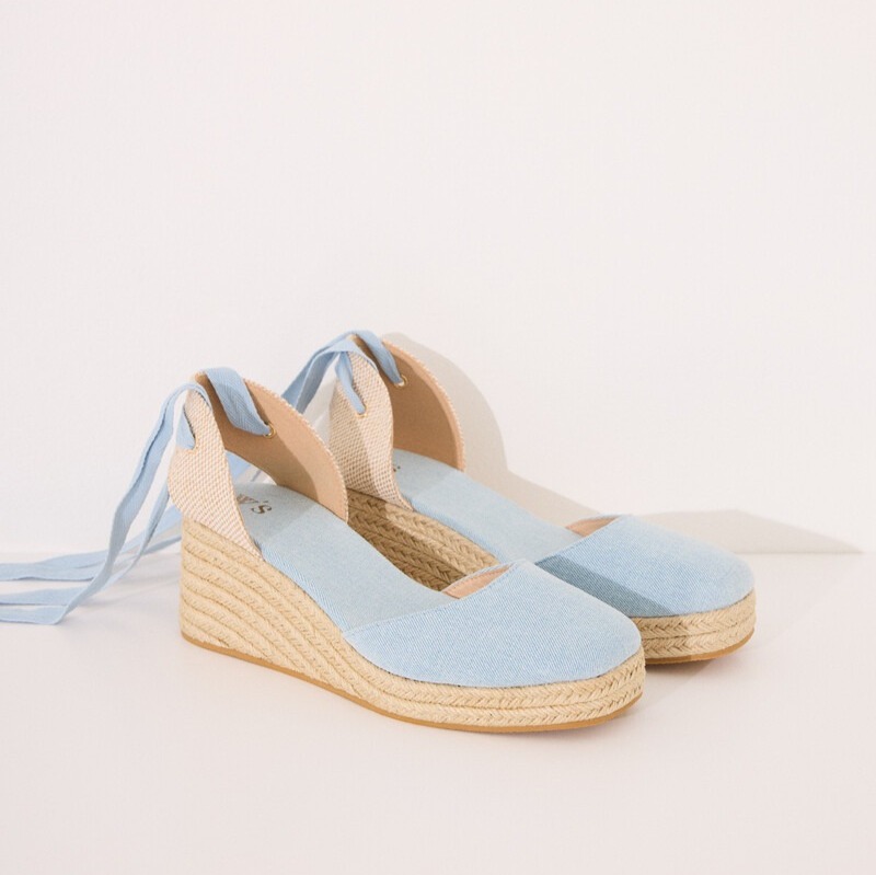 Sandalias esparto azul plataforma
