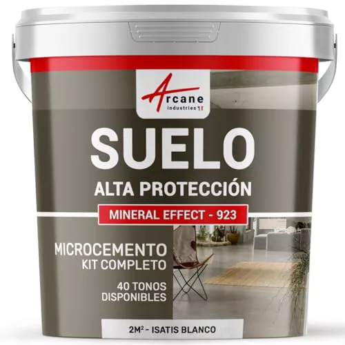 KIT DE MICROCEMENTO PARA SUELOS DE ALTA PROTECCIÓN - 2 m² (en 2 capas) Isatis Blanco - ARCANE INDUSTRIES