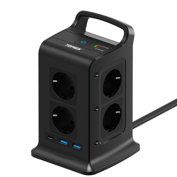 Regleta Cubo 8 Tomas y 3 USB 1 Tipo C
