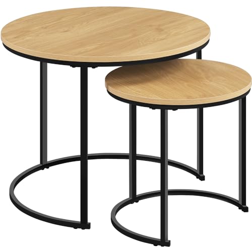 Yaheetech Juego de 2 Mesa de Centro Redonda