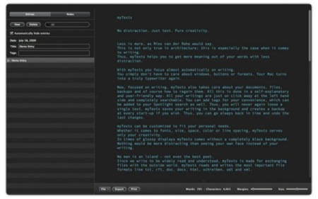 MyTexts, aplicación para escribir sin distracciones