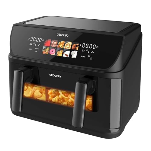 Cecotec Freidora de Aire sin Aceite - 10L - Plancha - Grill - Doble Resistencia - Air Fryer Cecofry&Grill Duoheat 10000