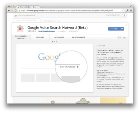Google Voice Search llega a OS X a través de Google Chrome