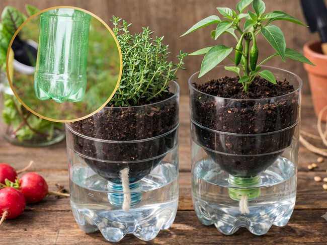 3 ideas para aprovechar la parte inferior de una botella de plástico en casa: puedes hacer macetas para tus plantas