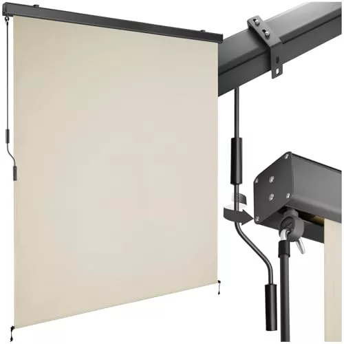tectake® toldo Vertical Exterior Enrollable con manivela