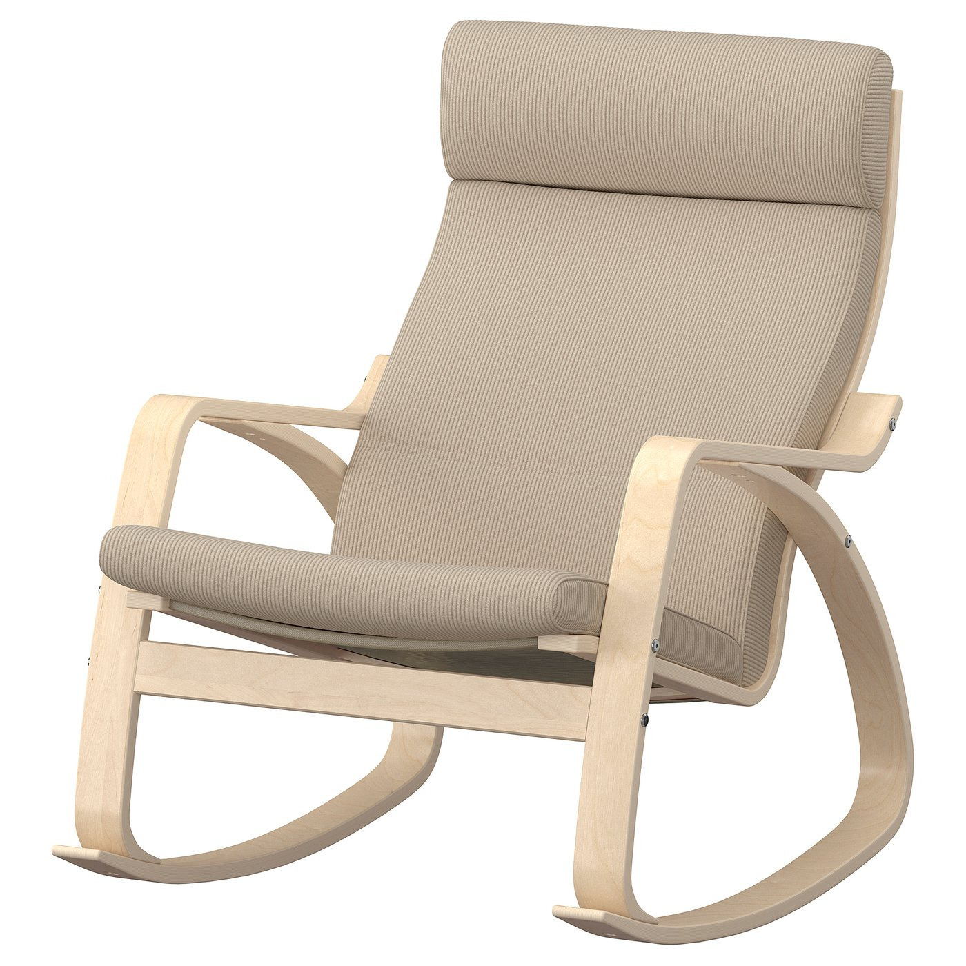 POÄNG - Mecedora, chapa abedul/beige
