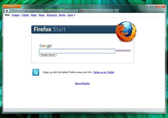firefox 5 mozilla interfaz pestaña home