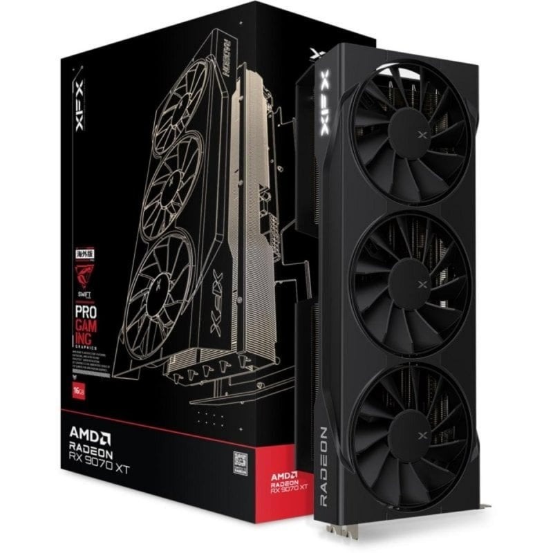XFX SWIFT AMD Radeon RX 9070 XT Triple Fan 16GB GDDR6 FSR 4 Graphics Card