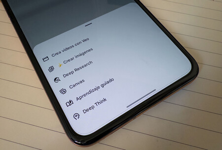Opciones de Gemini en Android
