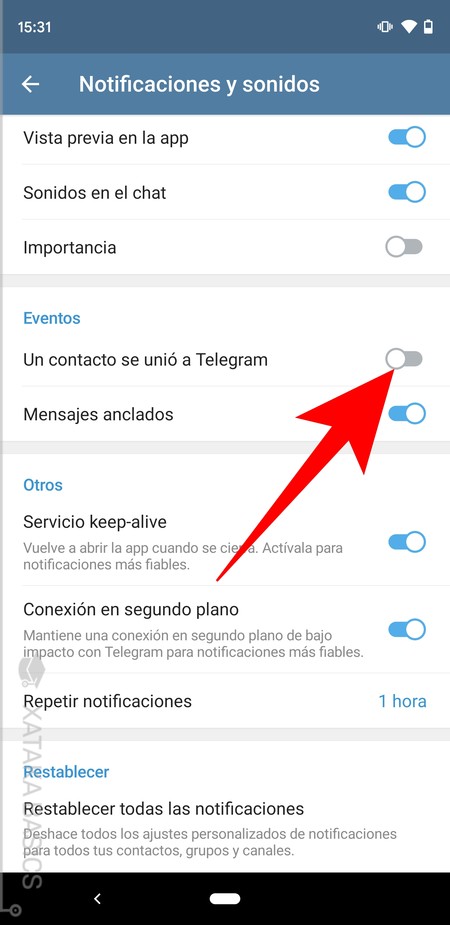 Un Contacto Se Unio A Telegram