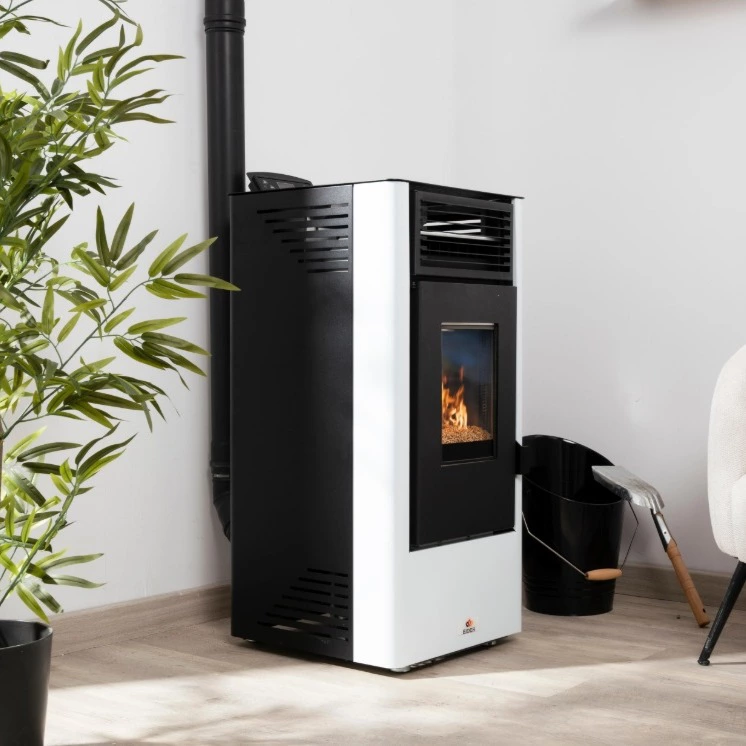 Estufa de pellet Eider Watt 9 kW blanco