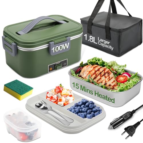 BYbrutek Lonchera eléctrica de 100 W, 1.8 L
