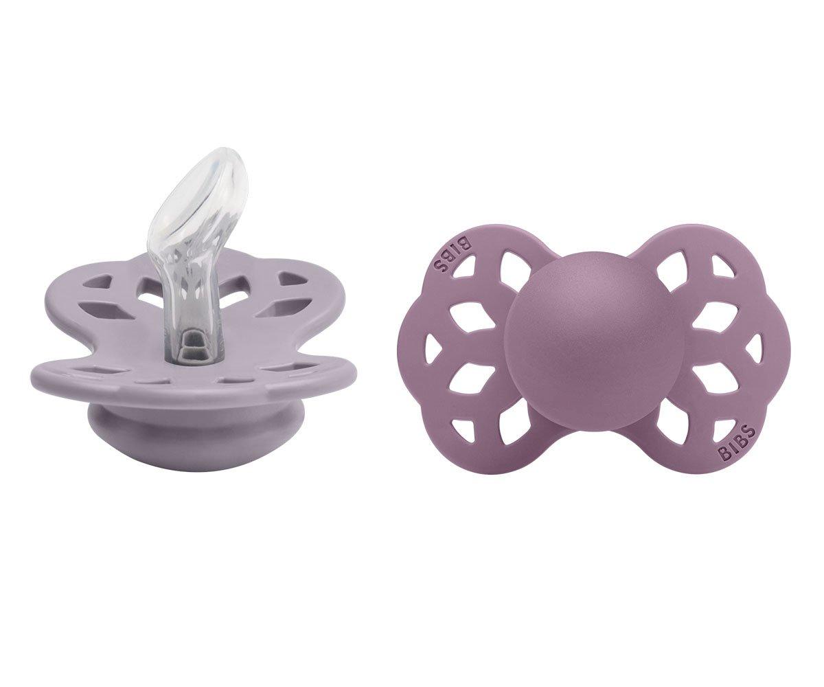 2 Chupetes BIBS Infinity Anatómica Blossom/Dusky Lilac