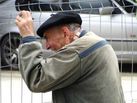 Elderly Man At Fence Bilbao Biscay Spain 14620833572