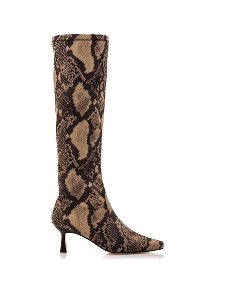 Botas Serpiente Atractivas Sexys Finas Animal Print Estampado Francia Tacon Elegante