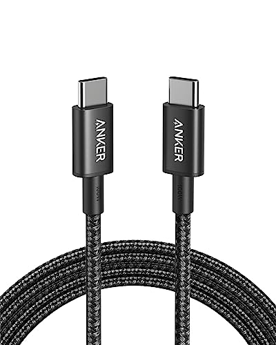 Anker 333 Nylon Cable USB C Carga Rapida 100W, PD 3.0 [1,8m] Negro,1 Pack