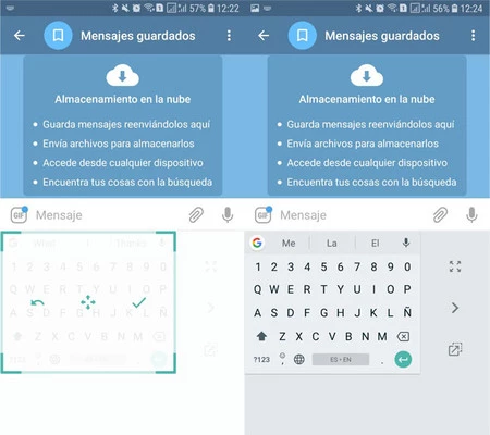Gboard の現在の「フローティング」キーボード