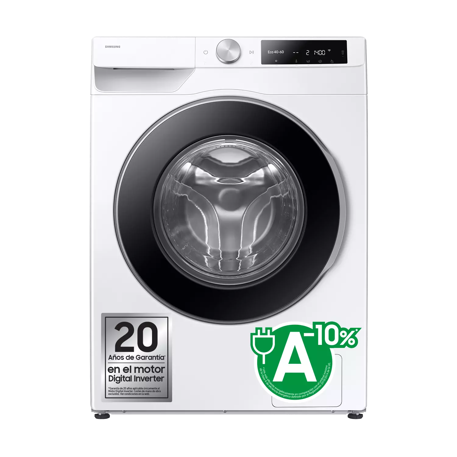 Samsung Lavadora 9Kg Autodosificación Clase A Blanca WW90DG6U85LEU3 - Blanco, Blanco