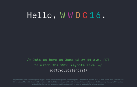 Apple activa el sitio web donde transmitirá vía streaming su keynote del WWDC16