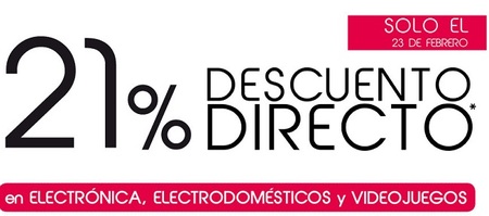 21% de descuento en electrónica, electrodomésticos y video juegos en Hipercor, ¡sólo hoy!