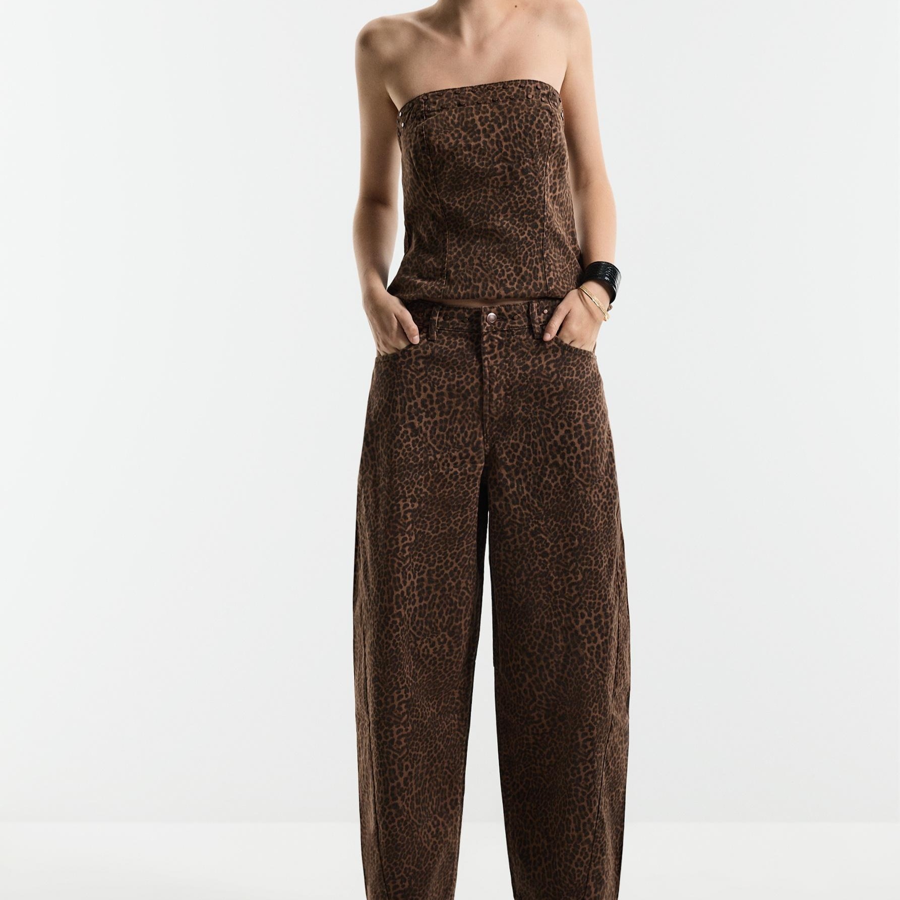 Jeans barrel animal print

