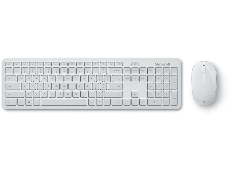 Keyboard + Mouse Bundle - Microsoft QHG-00054, Wireless, Low consumption, Bluetooth, White