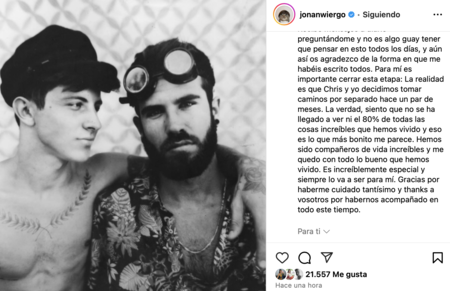 Jonan y Chris rompen su relación
