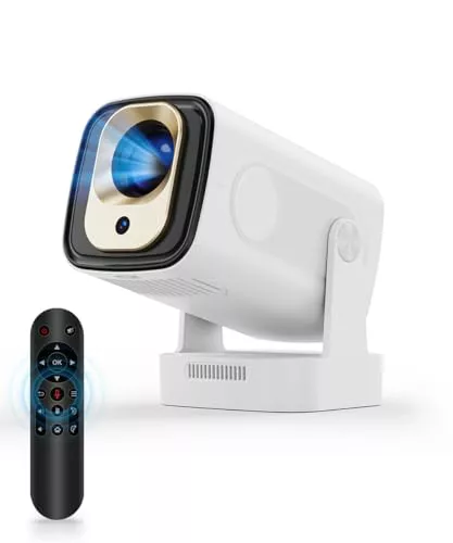 Magcubic HY310 Proyector, Mini Portátil Proyector 4K Supote con WiFi y Bluetooth, Enfoque automático y Rotación de 180°, App Integrada Proyectores de Video doméstico Android projetor, Remoto por Voz