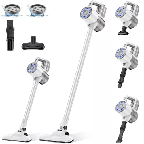 VersLife Aspiradora sin Cable S6PRO,30kPa Aspirador Escoba sin Cable Potente,Diseño Sin Enredos,Filtración HEPA de 6 Etapas,Herramientas Multifuncionales,Aspirador Inalámbrico para Mascotas y Suelos