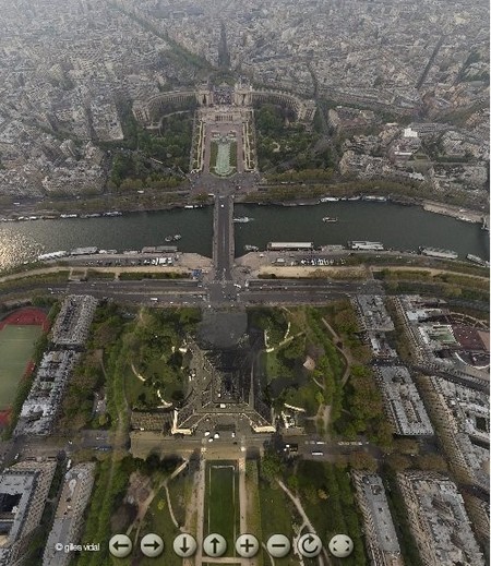 Tour virtual de París desde el cielo