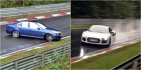Dos formas opuestas de rodar en Nürburgring con lluvia: una salvada épica y un fail en toda regla