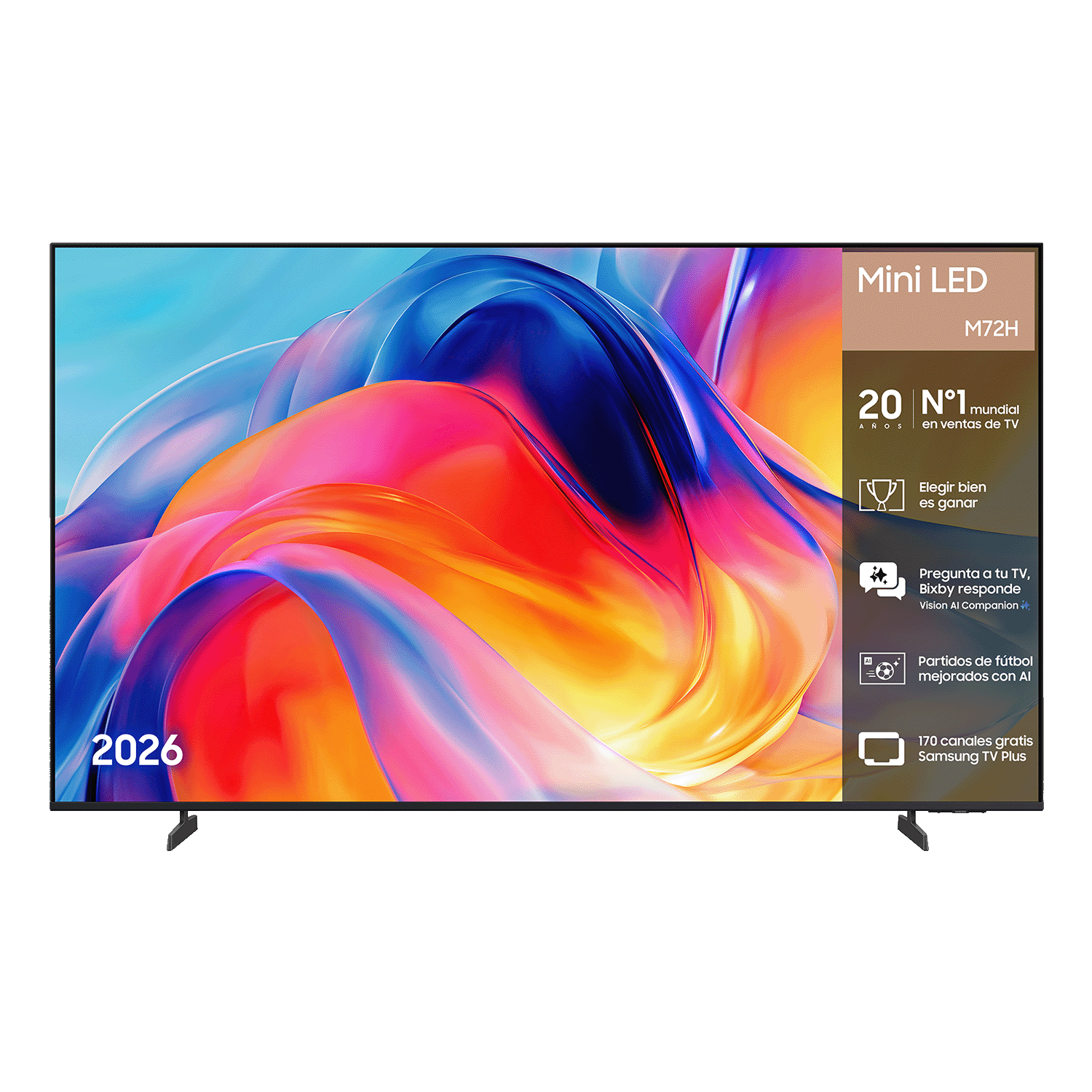 TV 65" Neo QLED M72H 4K Samsung Vision AI Mini LED Smart TV 2026 - Titanium Black, Titanium Black