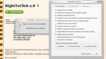 RightToClick: habilita el menú contextual en las páginas que no lo dejen