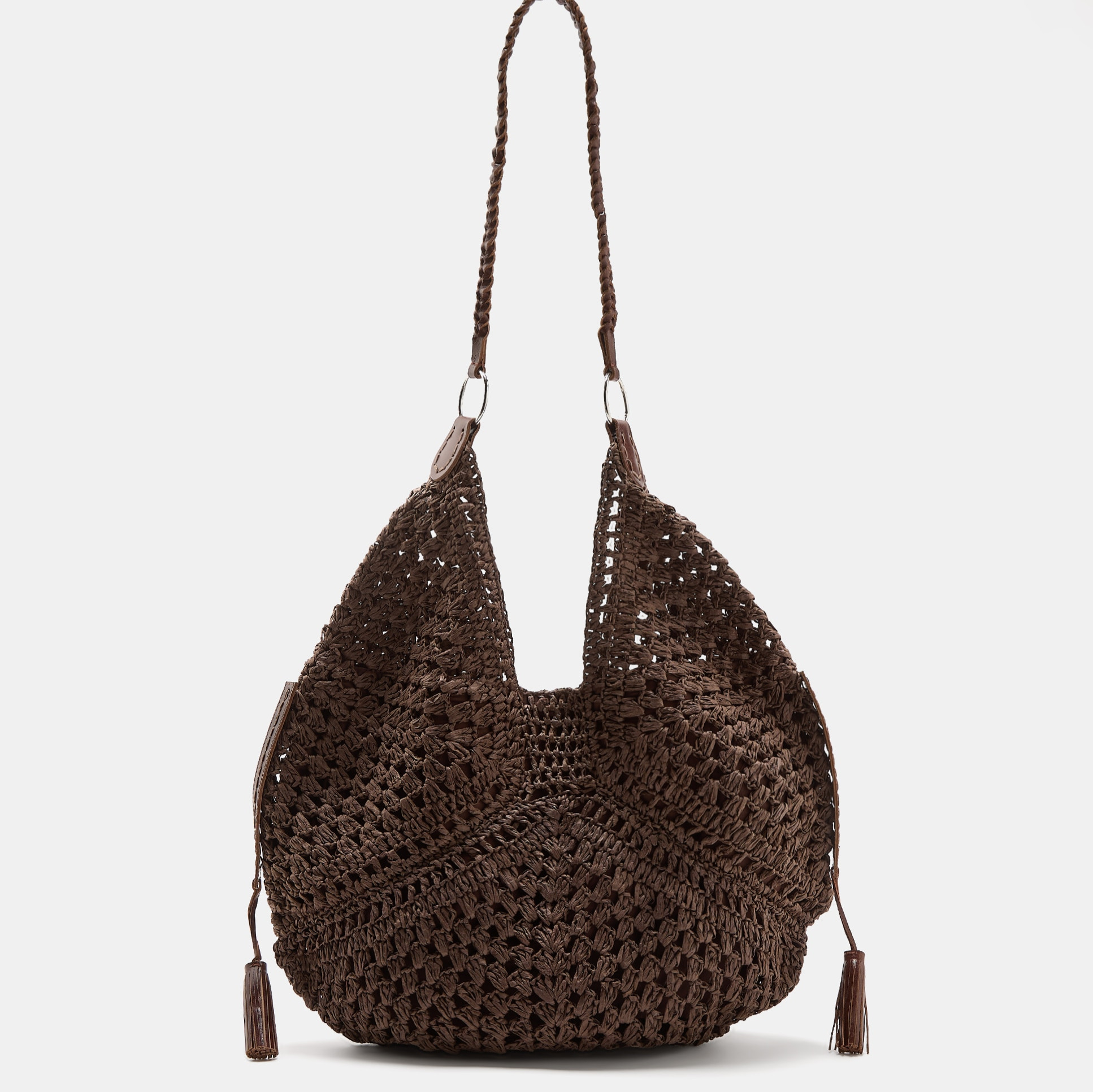 Bolso shopper maxi en fibras naturales Chocolate Tintoretto
