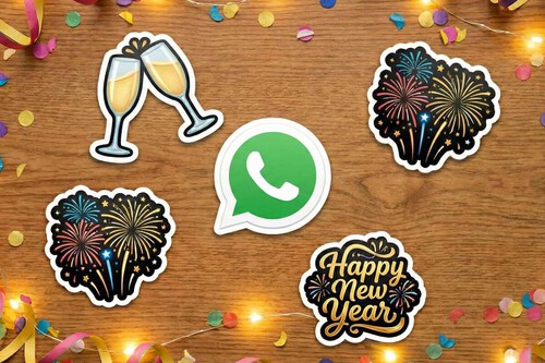 He encontrado la forma perfecta de felicitar el año sin escribir lo mismo veinte veces: unos stickers personalizados y a seguir con la cena