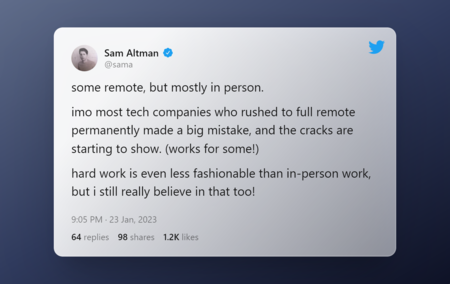 Tweet By Sam Altman