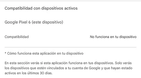 アプリが動作しない場合は、Google Play が通知します。
