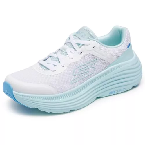 Skechers MAX Cushioning Endeavour Canova - Zapatillas Deportivas para Mujer, Ribete sintético Blanco y Azul Claro, 39 EU