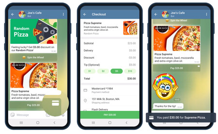 Telegram mejora sus pagos integrados permitiendo el uso de tarjetas bancarias en cualquier tipo de chat y casi todo el mundo