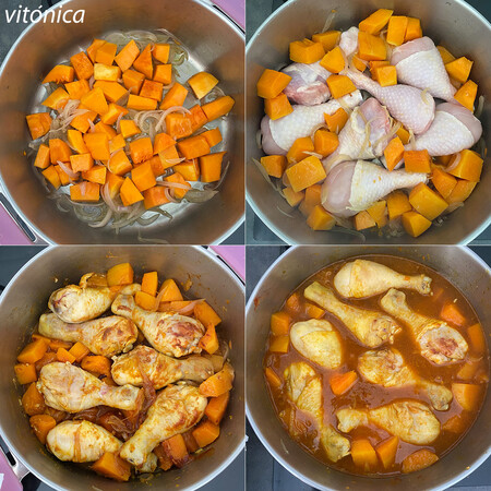 Pollo Lentejas Calabaza Pasos